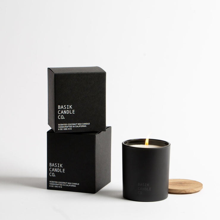 Teakwood & Leather Gold Candle